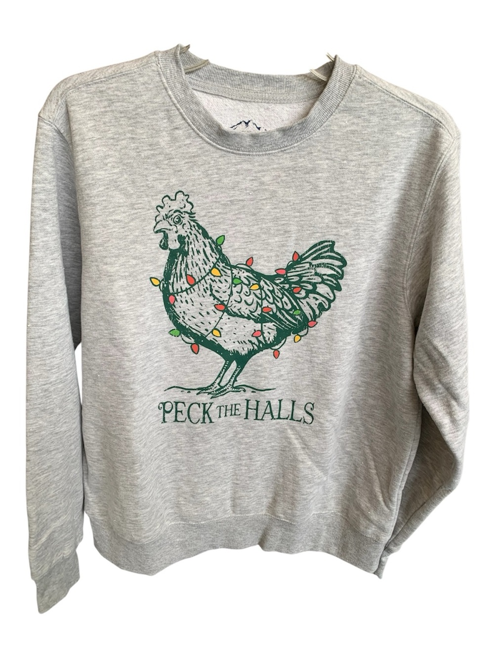 Blue Mountain size M ‘Peck the Halls' Chicken Graphic Sweatshirt